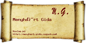 Menyhért Gida névjegykártya